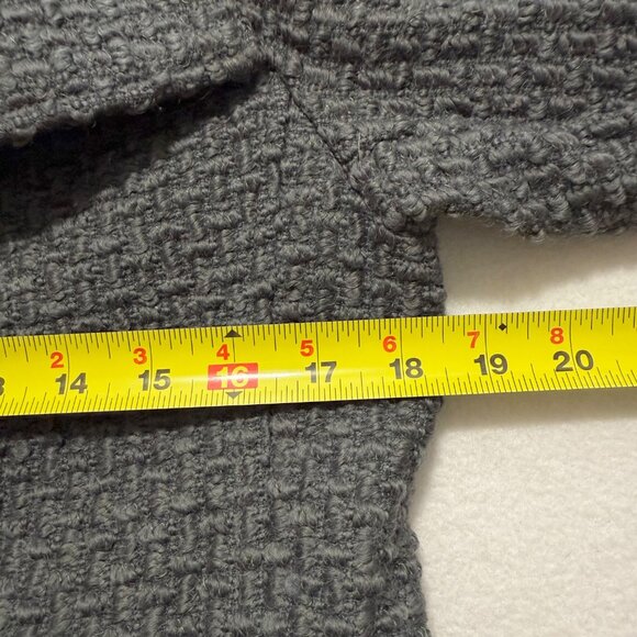 Calvin Klein Women's Linen Blend Dark Grey Textured Belted Pea Coat Size Small - Picture 9 of 10